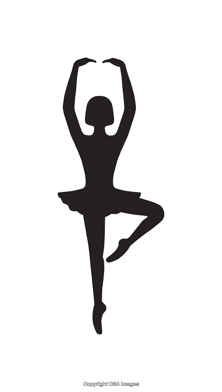 Silhouette of a Graceful Ballet Dancer in Classic Pose