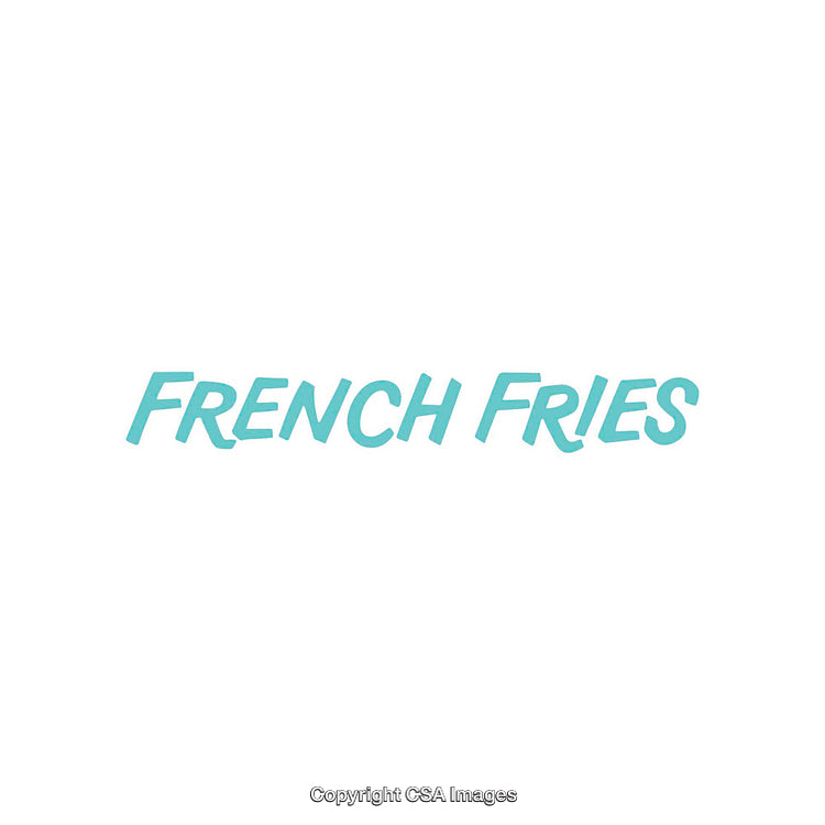 Modern Minimalist Typography Highlighting French Fries in Teal