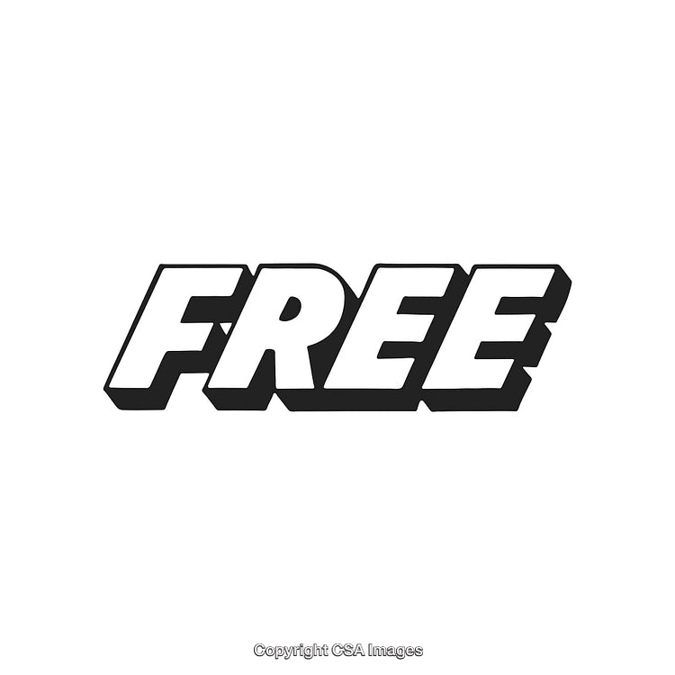Bold Typography Displaying the Word 'Free' in Black and White