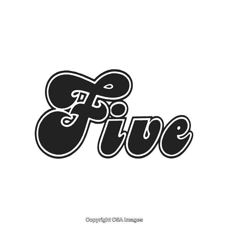 Classic Black Typography Design with the Word 'Five' in Bold Font