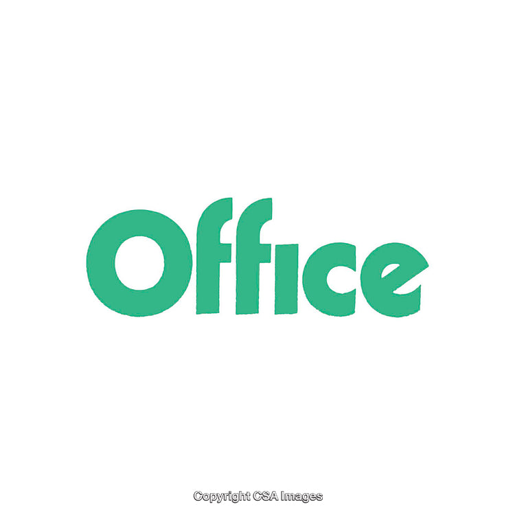 Green Office Text Design on White Background for Minimalist Presentations