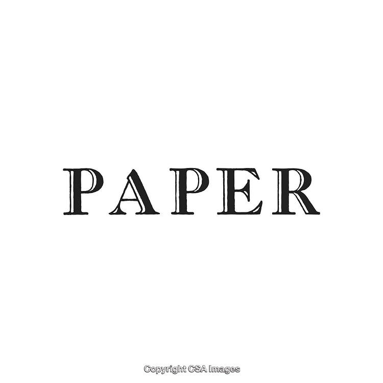 Stylized Black and White Typography Depicting the Word 'Paper' on White Background