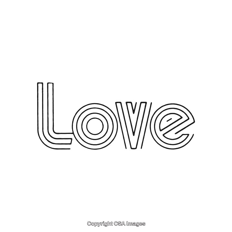 Bold Minimalist Typography with the Word 'Love' in Monochrome Design
