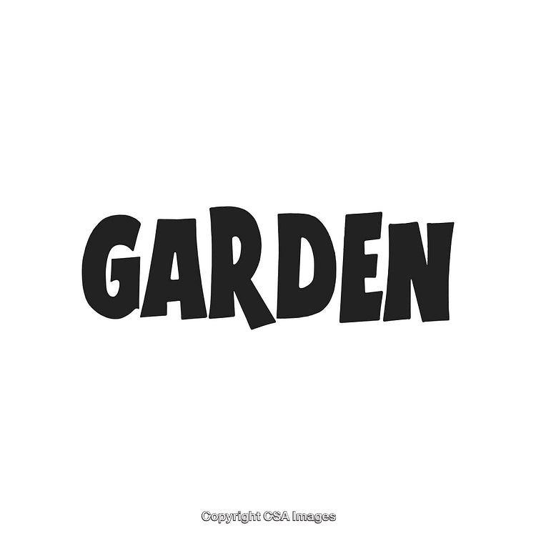 Bold Graphic Typography Featuring the Word 'Garden' in Black on White Background