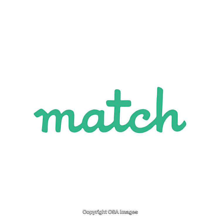 Minimalist Green 'Match' Text on Clean White Background