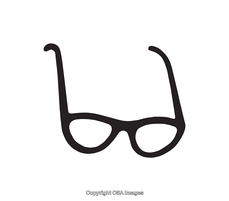 Minimalist Illustration of Glasses in Black and White Iconic Style