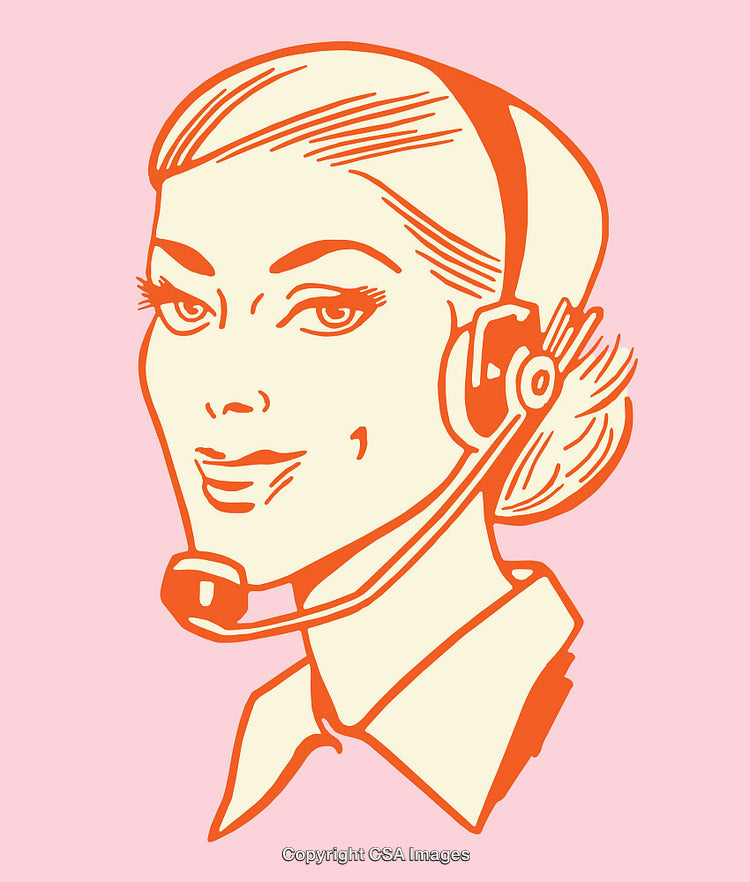 Retro Style Illustration of a Customer Service Representative With Headset