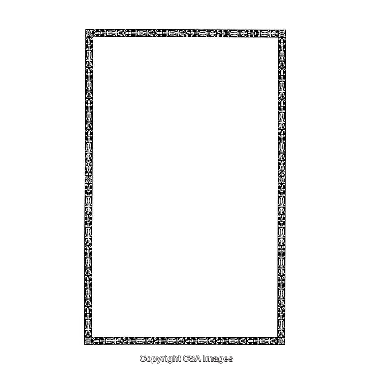 Elegant Black and White Decorative Border with Intricate Patterns