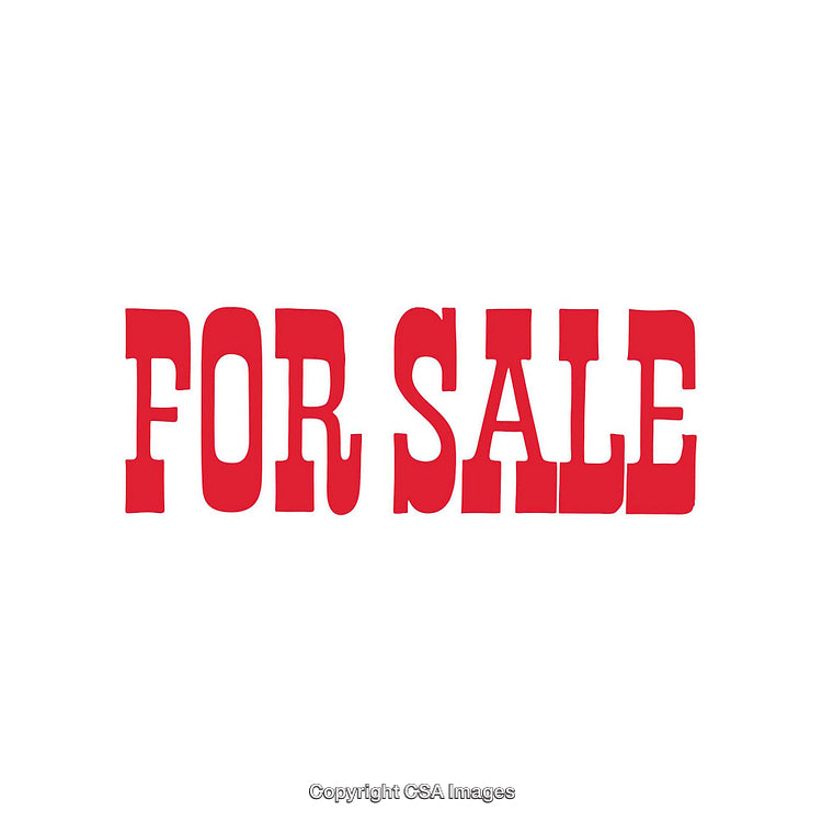 Red Bold 'For Sale' Text on White Background for Advertising