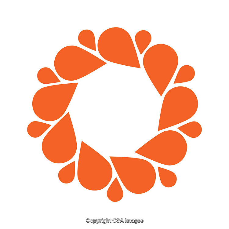 Modern Orange Circular Abstract Geometric Design Icon on White Background