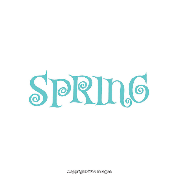Elegant Turquoise Spring Typography on a Clean White Background