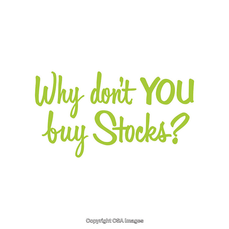 Inspirational Text Advocating Stock Investments in Light Green Font