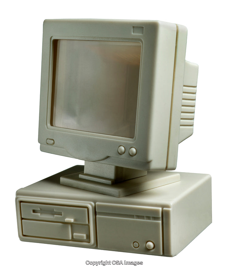 Retro Desktop Computer Toy with Detailed Monitor and CPU Design