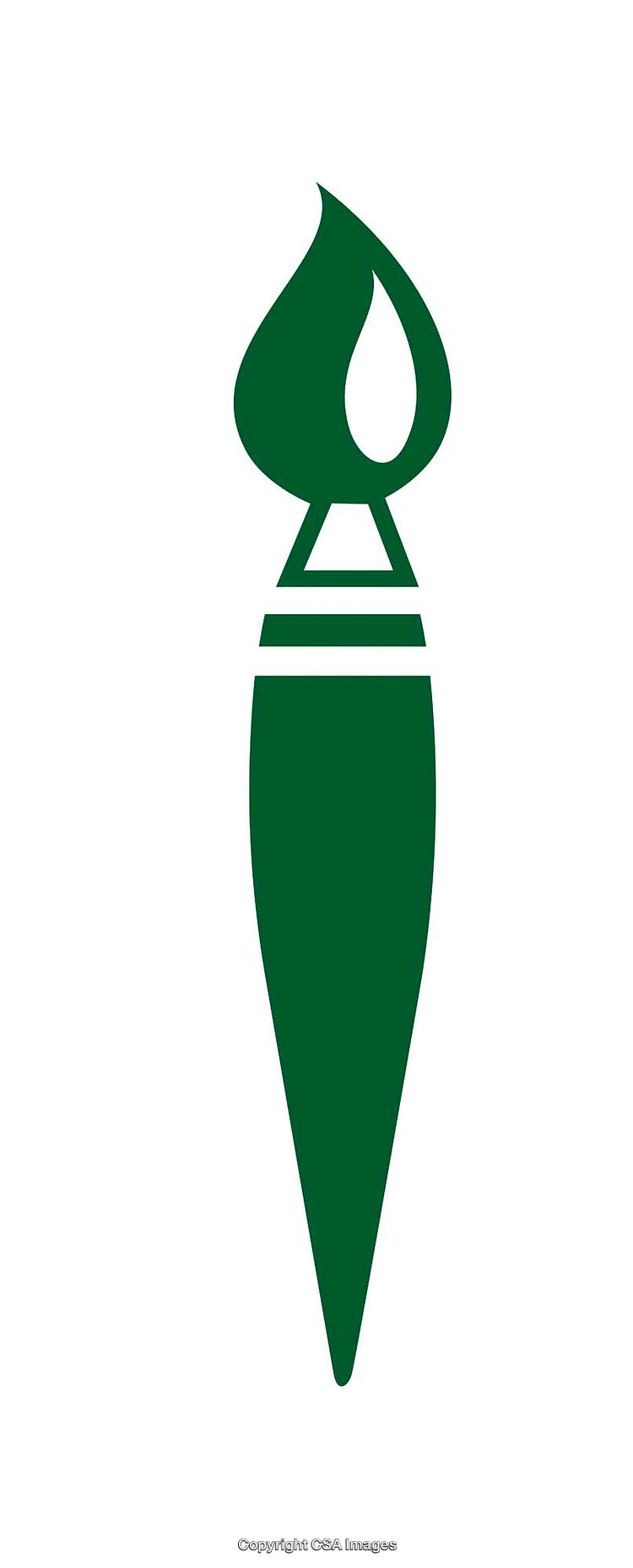 Simple Green Flame Torch Icon Design on White Background