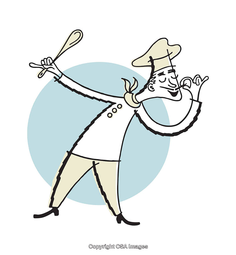 Cartoon Chef Illustration Showcasing Culinary Delight and Satisfaction