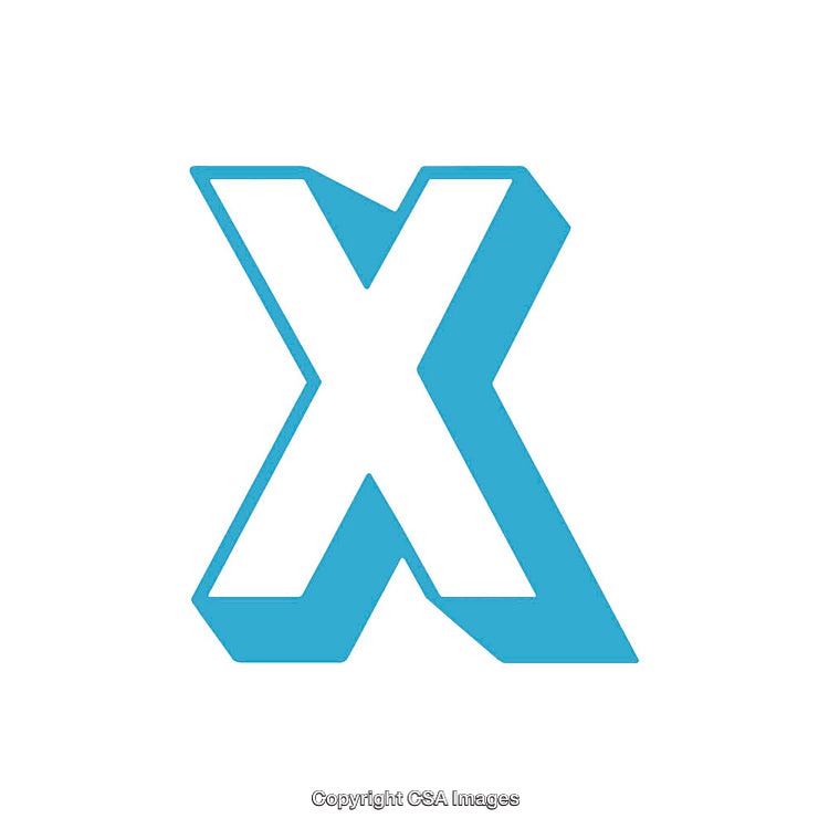 Blue Letter W with Bold Design on White Background