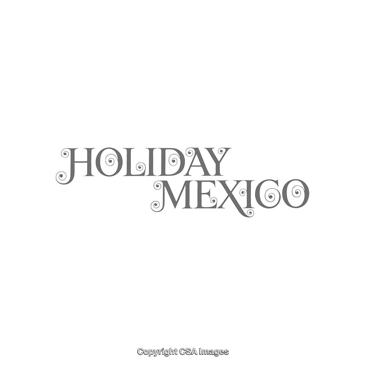 Artistic Monochrome Typography Design Featuring Holiday Mexico Text