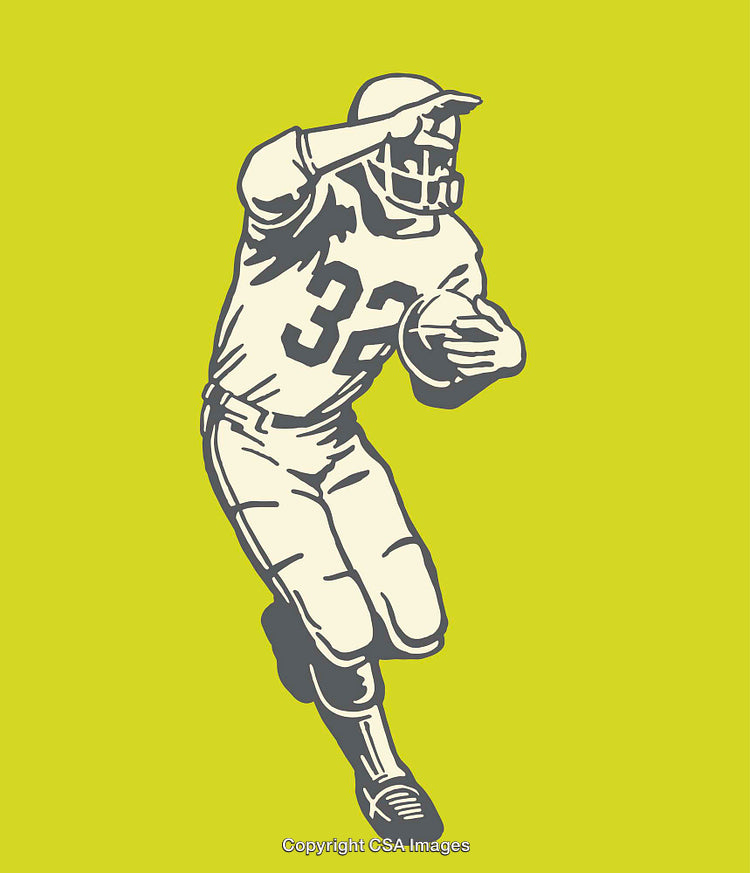 Retro Style Illustration of American Football Player in Action