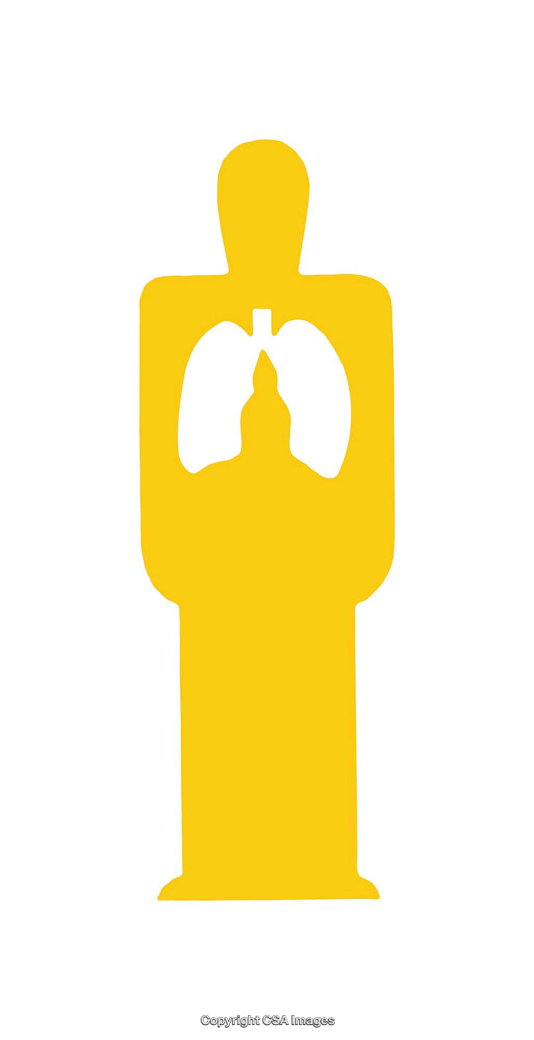 Silhouette of a Human Figure with Internal Lung Design