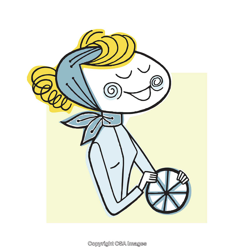 Illustration of Smiling Character Holding a Citrus Slice with Bright Colors