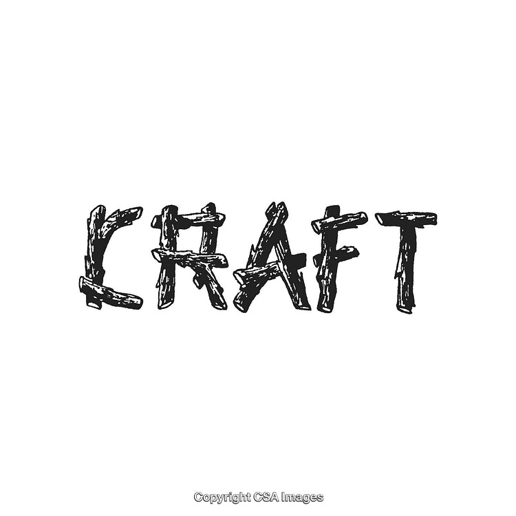 Craft Text Design Featuring Wooden Stick Inspired Artistic Lettering