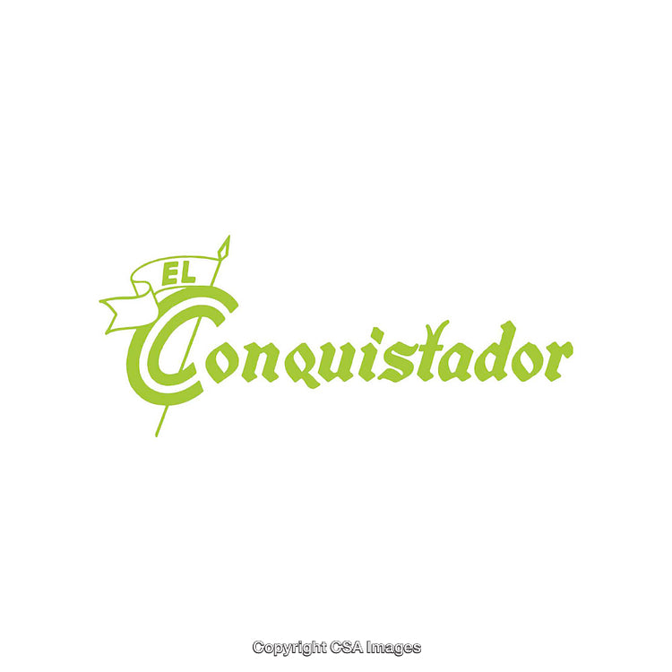 Green Typography of El Conquistador with Bold Styled Lettering