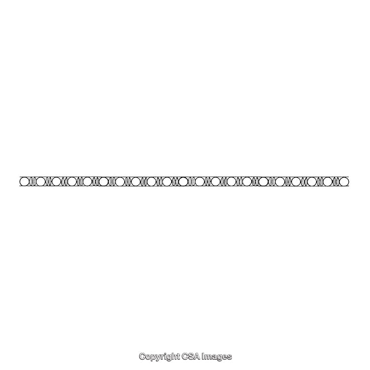 Symmetrical Black and White Border with Circular Geometric Patterns