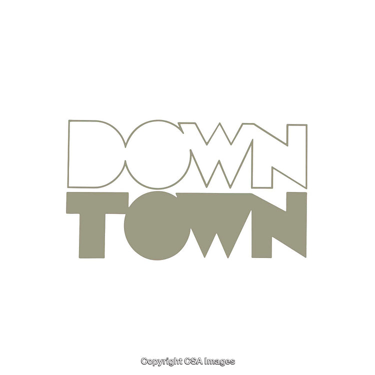 Modern Monochrome Typography Art with Downtown Text Design