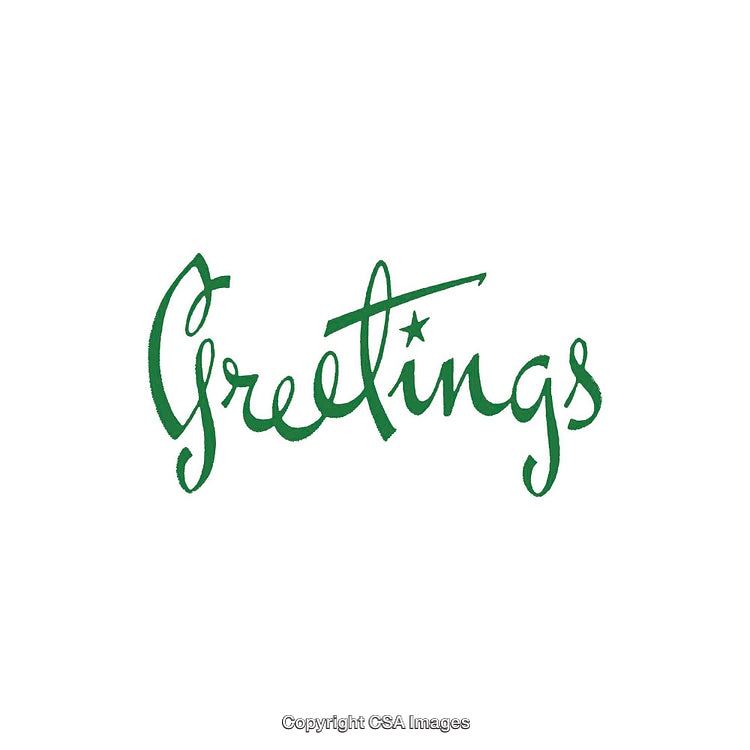 Stylish Handwritten Green Greetings Text on a Fresh White Background