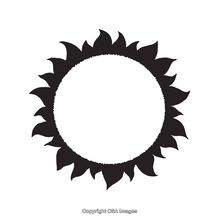 Black and White Sunburst Line Outline Illustration Design Template