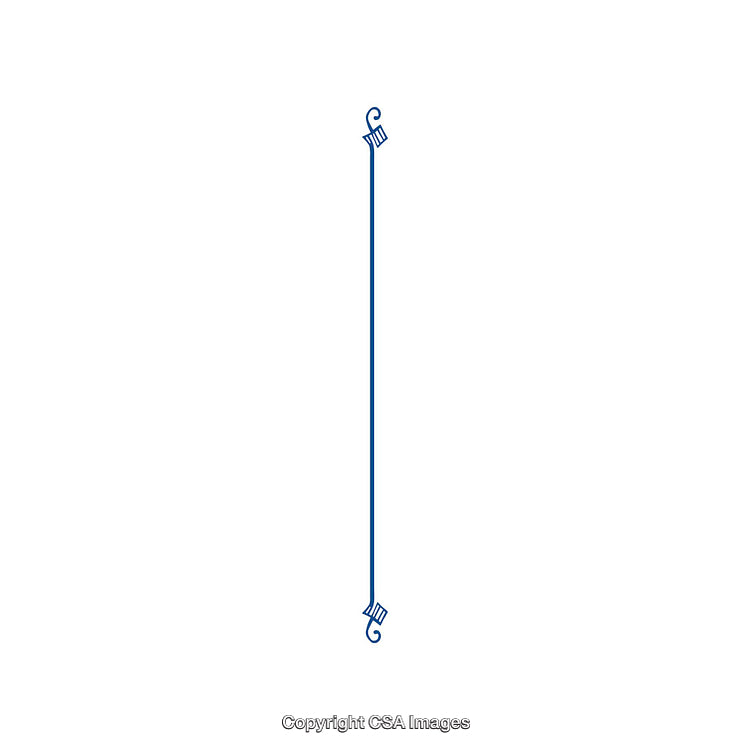 Minimalistic Blue Decorative Scrollwork Border Isolated on White Background