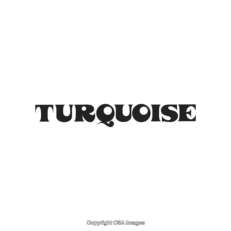 Black Retro Typography Design Featuring the Word Turquoise in Stylish Typeface