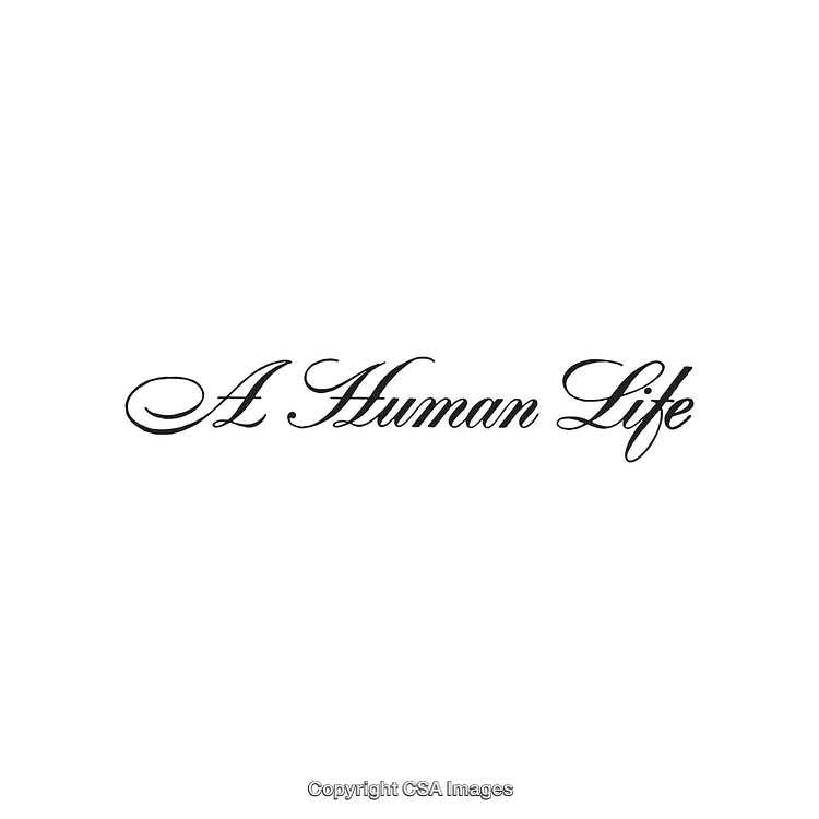 Elegant Script Featuring the Words 'A Human Life' on White Background