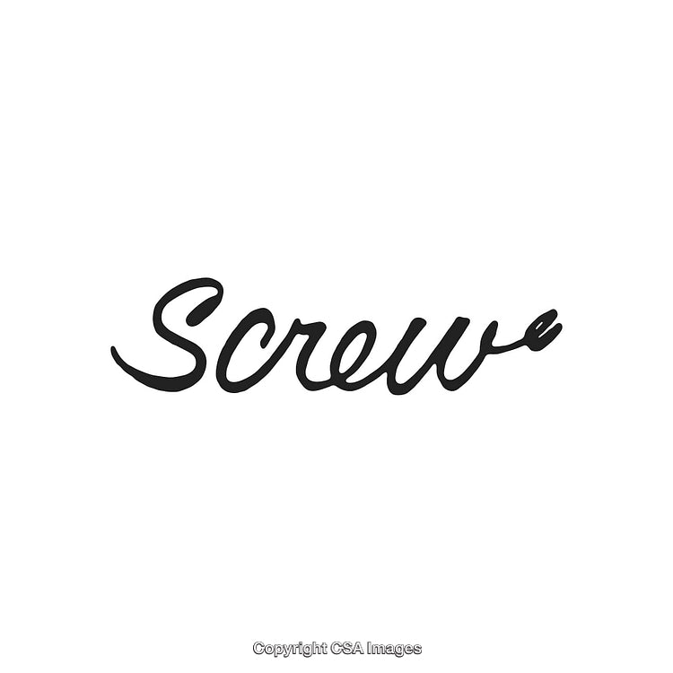 Elegant Handwritten 'Screw' Word Art on White Background