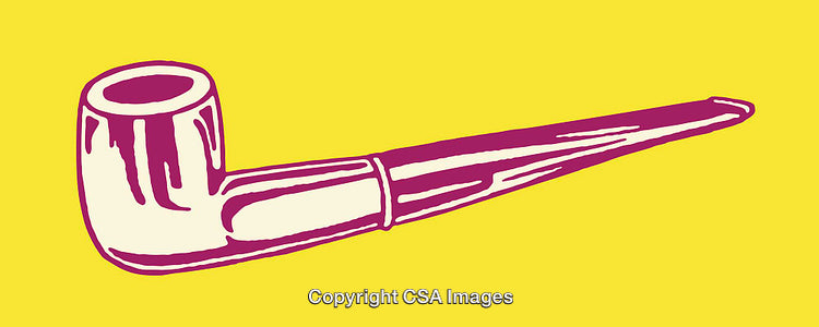 Pop Art Style Pipe Illustration in Vibrant Yellow and Pink Colors