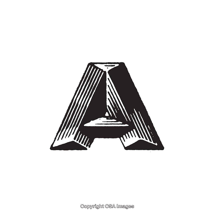 Vintage Engraved Letter A Artwork With Detailed Shading and Design