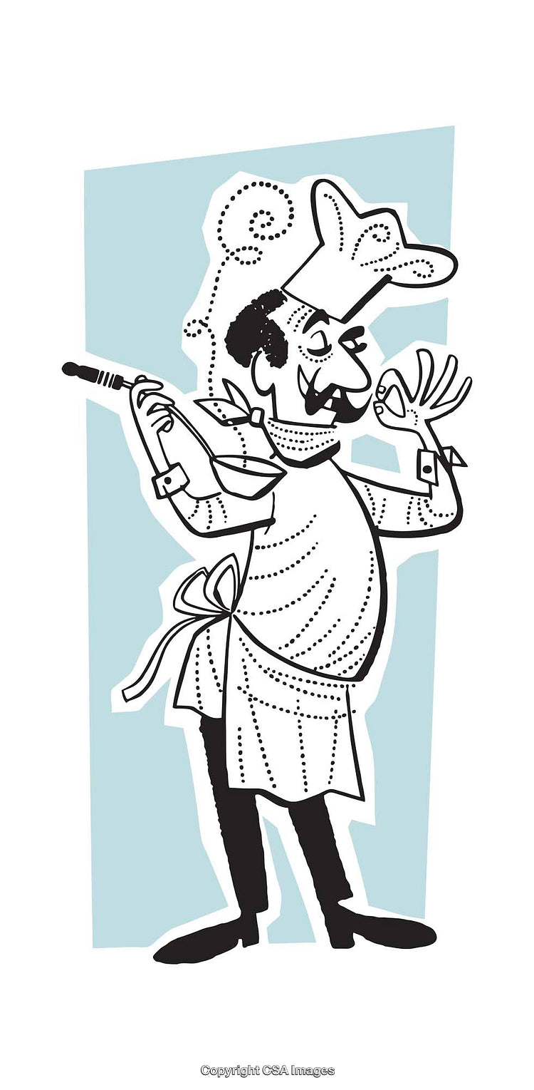 Chef Giving an Okay Gesture in Stylized Illustrated Cartoon Art