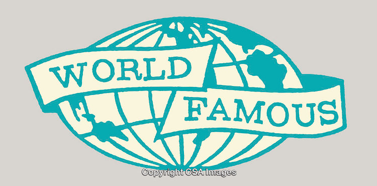 Retro World Famous Globe Illustration in Sketch Style