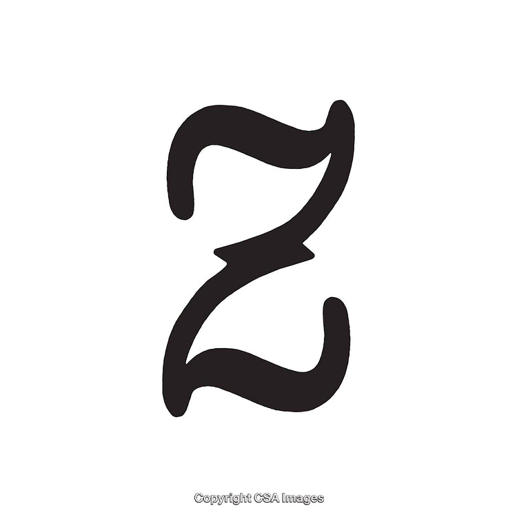 Decorative Handwritten Letter Z with Stylish Curved Lines