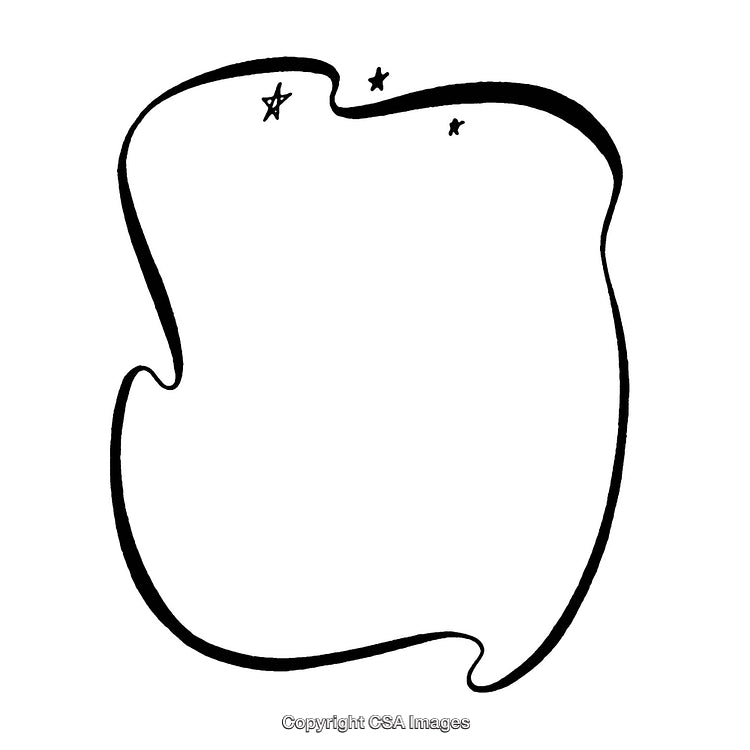 Hand-Drawn Abstract Border With Minimalist Stars On White Background