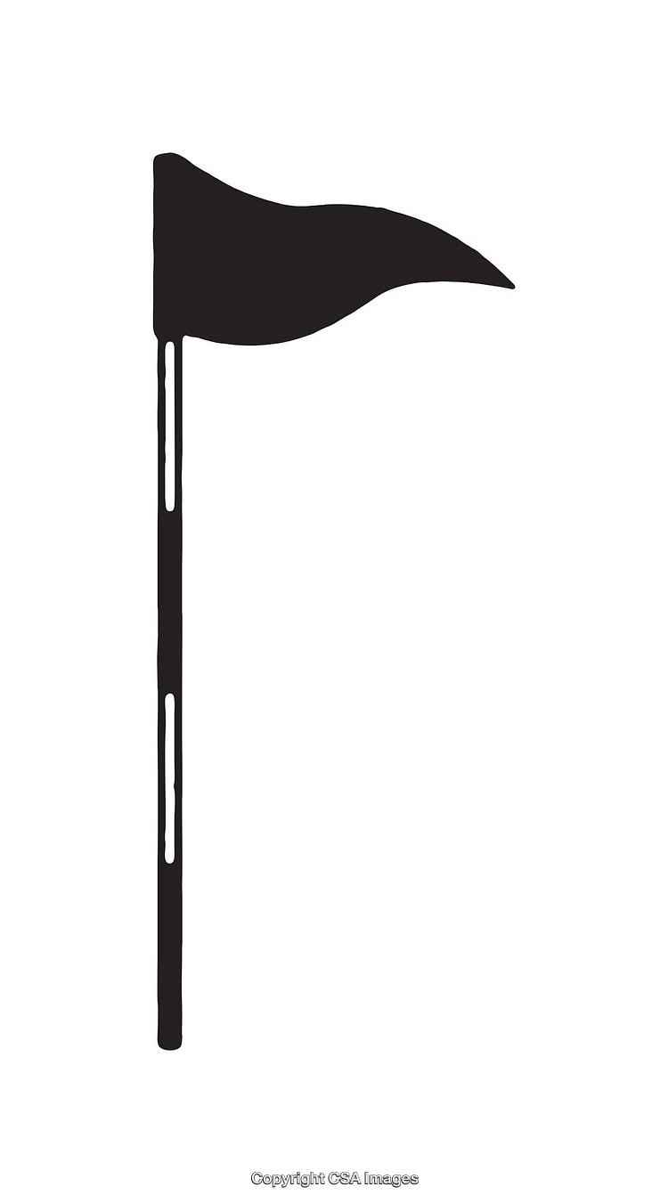 Simple Black Flag Icon in a Minimalist Line Art Style Design