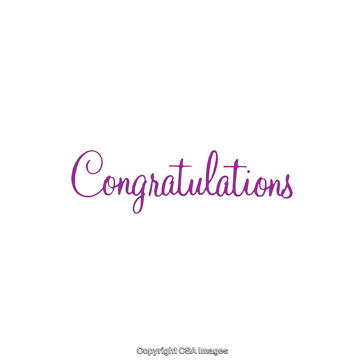 Elegant Purple Congratulations Text Art Design on White Background