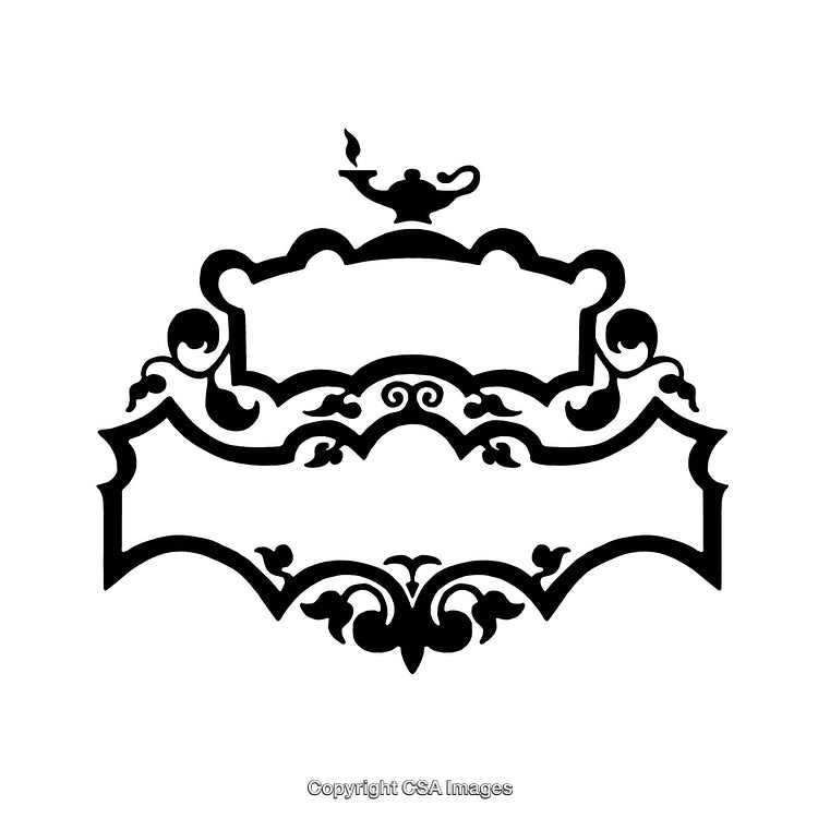 Vintage Black And White Decorative Borders With Elegant Scrollwork Design
