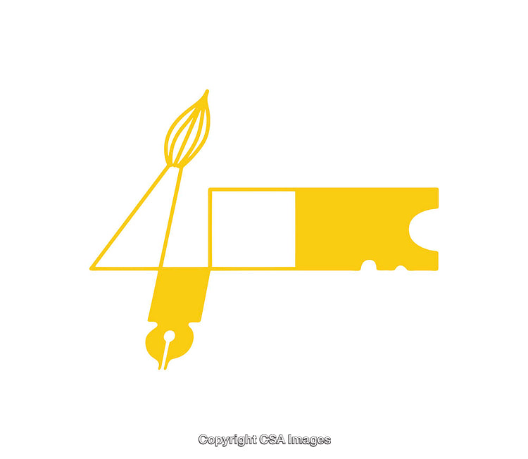 Minimalist Yellow Icon Featuring Abstract Art and Geometric Shapes