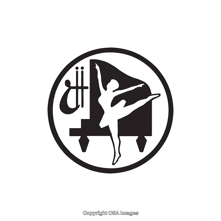 Silhouette Design Incorporating Dance, Music, and a Grand Piano