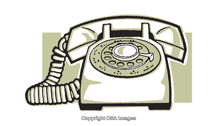 Retro Style Illustration of a Vintage Rotary Telephone