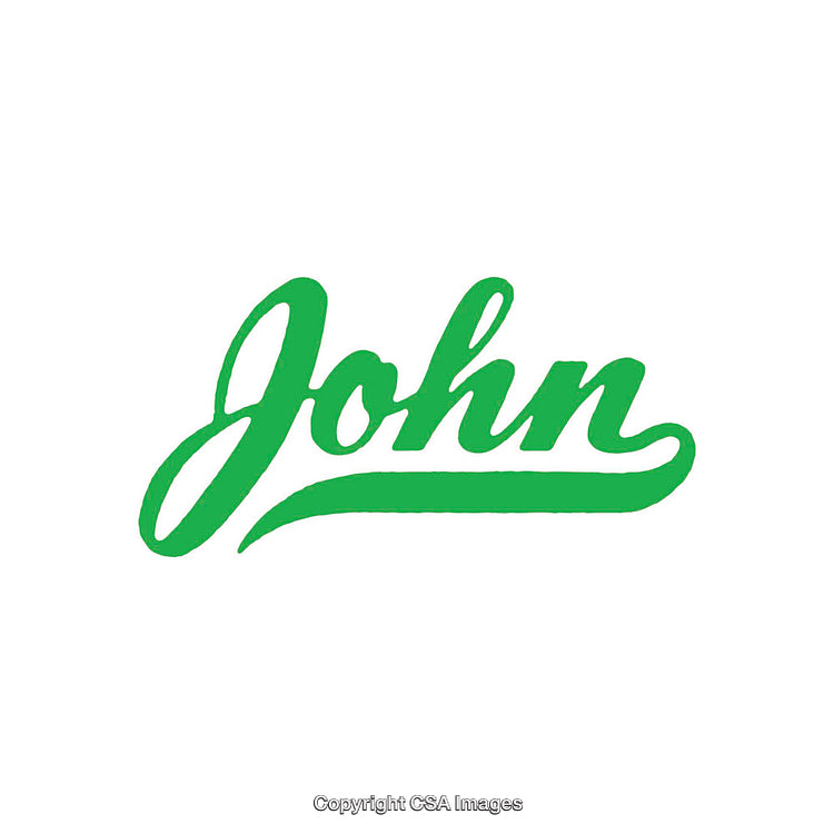 Simple Green Script Text Logo Reading 'John' in Elegant Typography