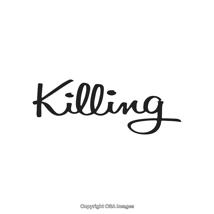 Minimalist Handwritten Word 'Killing' in Elegant Black Script