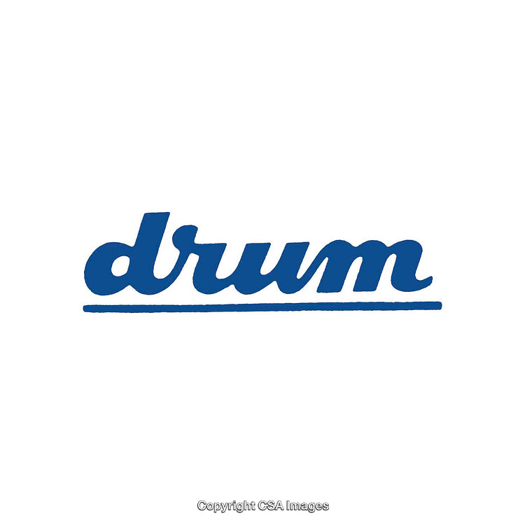 Blue Minimalistic Typography with Word 'Drum' and Underline