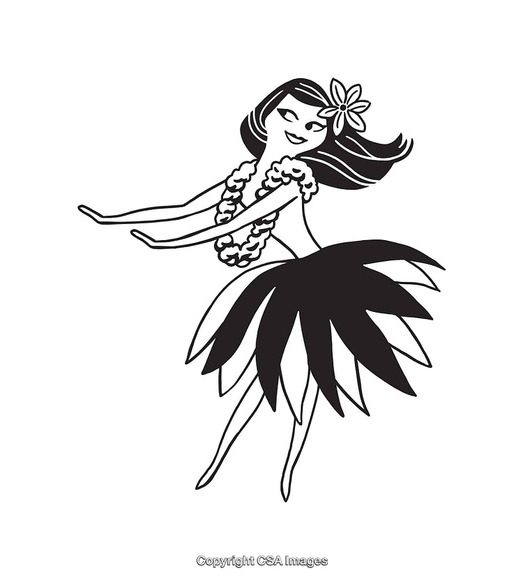 Graceful Hula Dancer in Iconic Hawaiian Traditional Attire